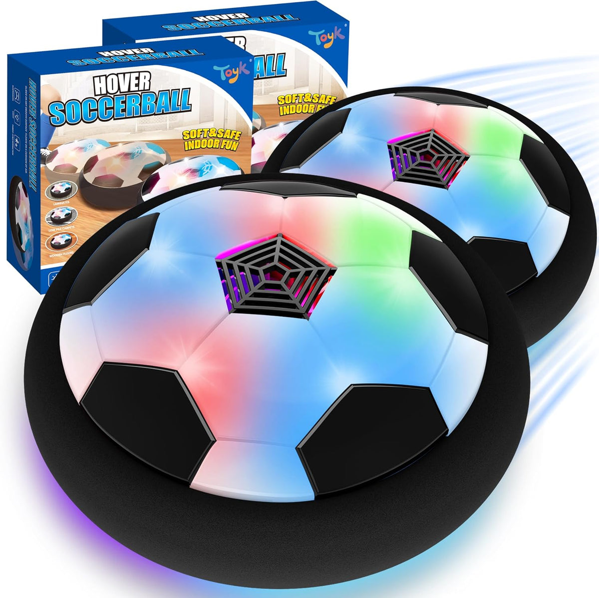 Toyk Boy Toys, LED Hover Soccer Ball - Black+black