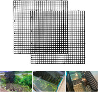Adjustable Platic Grip Panel Aquarium Fish Tank Divider Filter Bottom - 2pcs 11.8X11.8Inch with 0.35Inch hole / Black