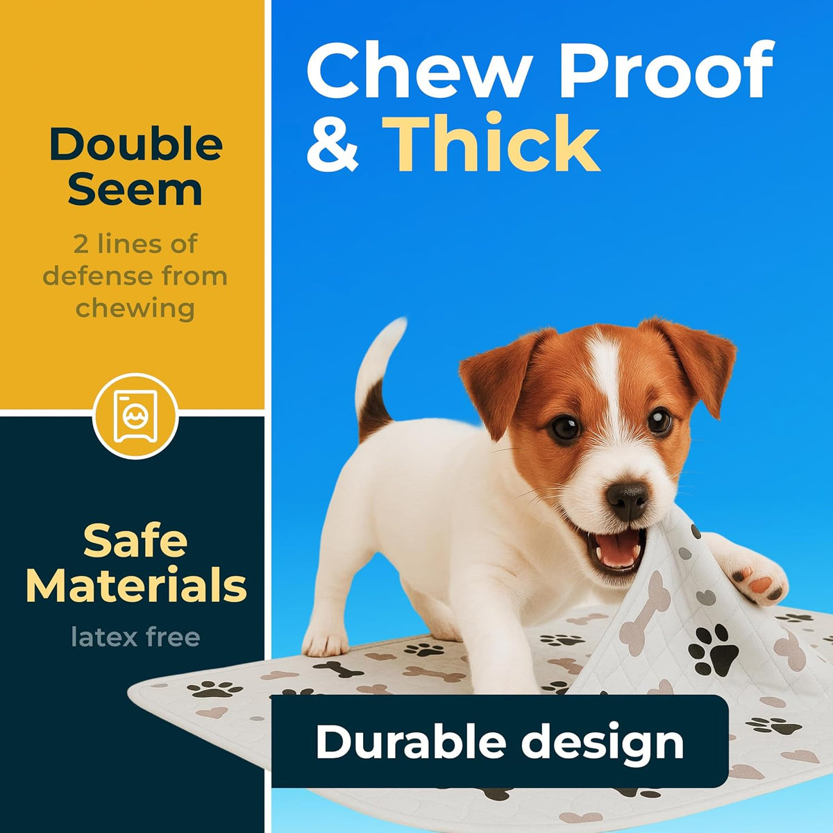 4 Pack Washable Pee Pads for Dogs 34"x36" - White / 6 Pack - 34x36 - image 4