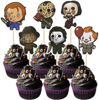 Gyufise 24Pcs Halloween Bat Cupcake Toppers Black Glitter Bat - Dark Colors
