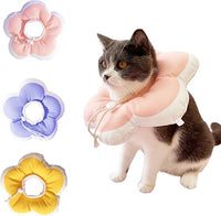 Cat Cone Collar Soft, Adjustable Kitten Cone After Surgery, Waterproof Recovery E Collar for Pet to Stop Licking (Pink Flower, Medium)