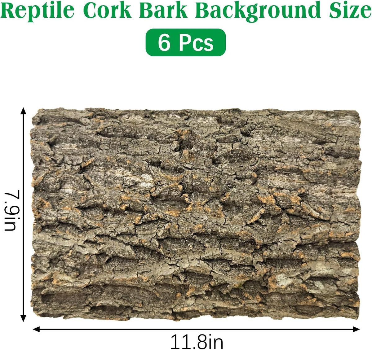 10PCS Cork Tile Background Bark 7.9”Lx7.9”W Reptile Tank Background - 6PCS - 11.8” x 7.9” - image 2