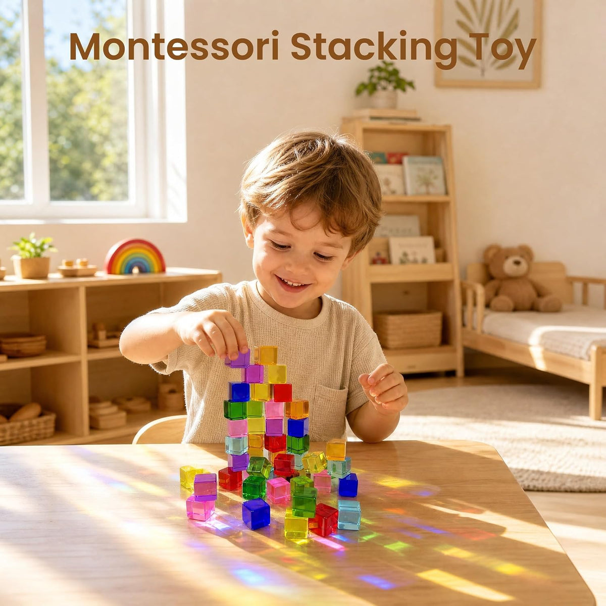 Woodtoe 24 PCS Rainbow Blocks Set - 120PCS Rainbow Blocks - image 2