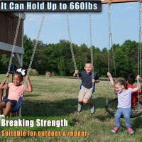 2 Pack Hanging Swing Chain with 4 Carabiners 25in, Swing Chairs - Silver / 25in×4pcs - image 3