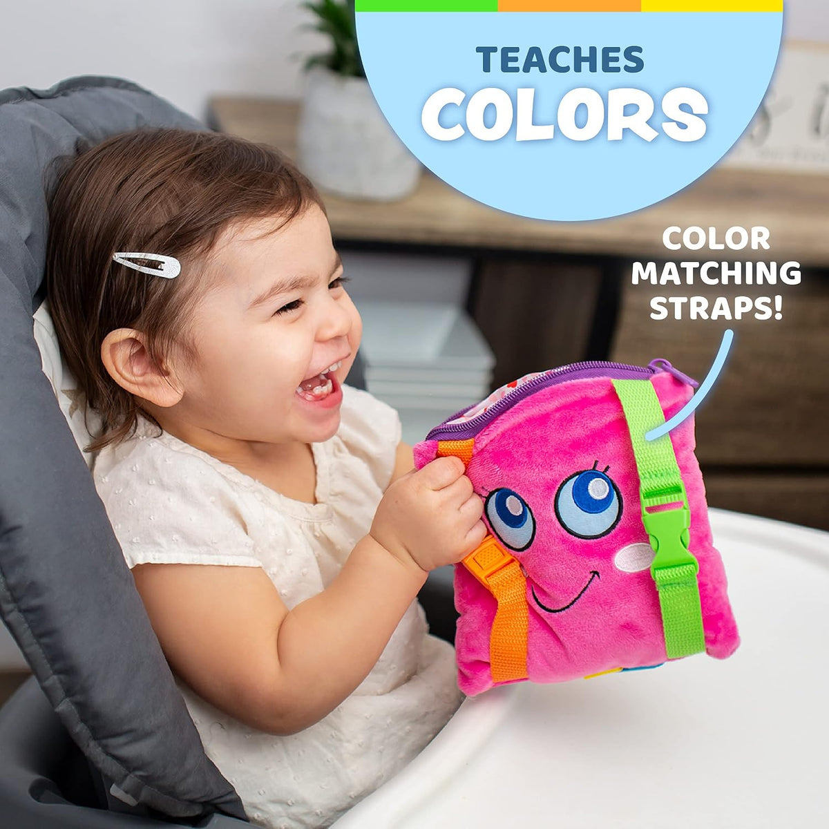 Buckle Toy, Bella Square, Learning Activity - 6.5 inches - image 3