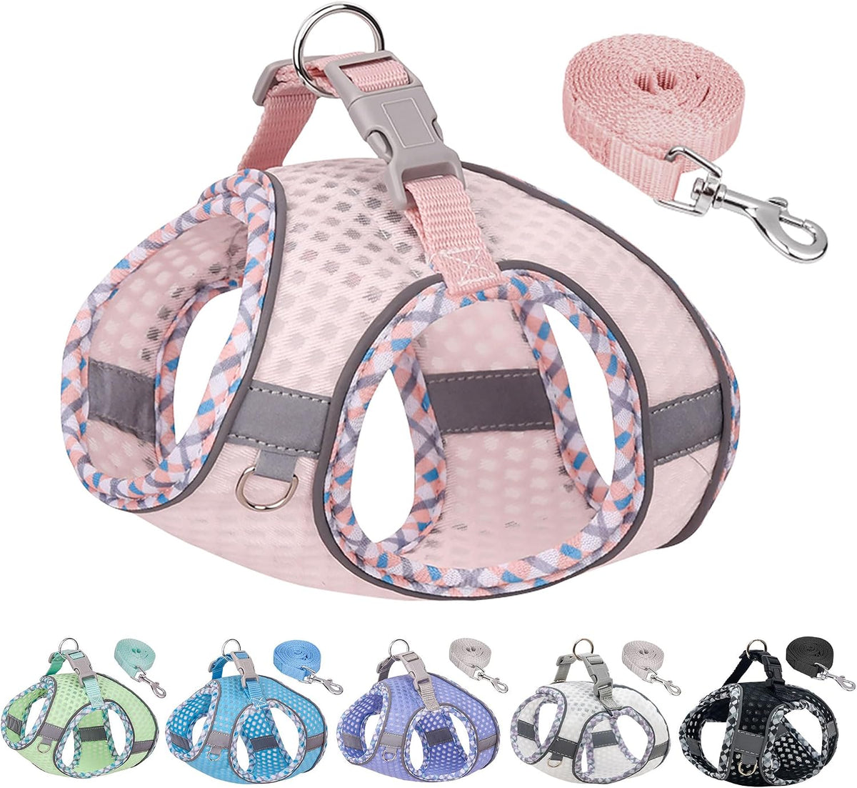 Step in Dog Vest Harness and Leash Set with Escape Proof Design – Essentials for Dogs - Pearl Pink / L