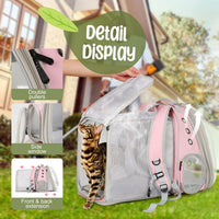 Dual Expandable Large Cat Backpack Carrier – Essentials for Cats - Pink / Square Back - image 3