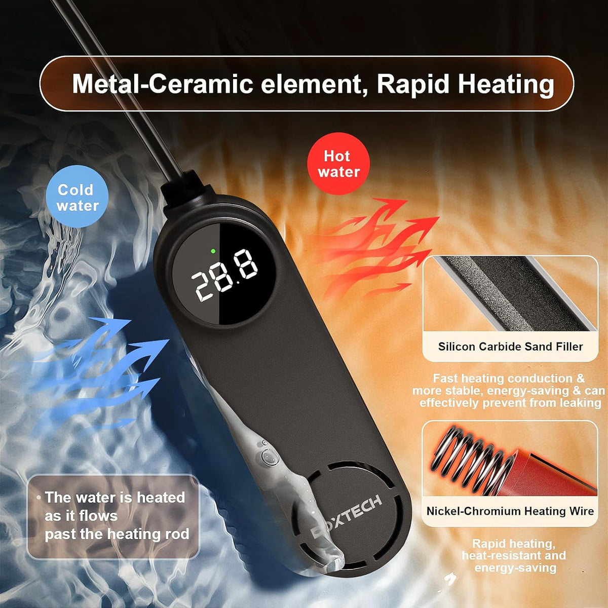 Small Fish Tank Heater, Mini Aquarium Heater - 75w for 8 to 17 gallon tank - image 3