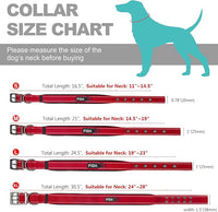 Fida Heavy Duty Dog Collar, Ultra Comfortable Soft Neoprene Padded, Adjustable Reflective Nylon Pet Collar with Durable Metal Belt Buckle for Small Breeds (S, Red)