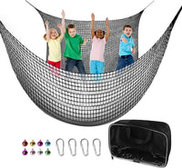 Climbing Cargo Net 6.5' x 9.8' for Outdoor Treehouse – Fun for Kids & Family - 9.8‘ x 9.8‘ / Black