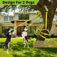 Dog Hanging Bungee Tug Toy: Interactive Tether Tug-of-War for Pitbull - X-Large-Yellow-for 2 Dogs - image 4