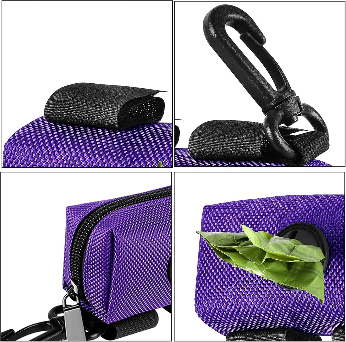 Dog Poop Bag Dispenser Holder Soft Waste Bags Roll Holders Leash Clip - 1 Count (Pack of 1) / 1PC Purple - image 3