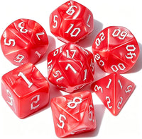 QMAY DND Dice Set - 7Pcs Blue Mix White Polyhedral Dice with Black Dice Bag – Fun for Kids & Family - Pink and White