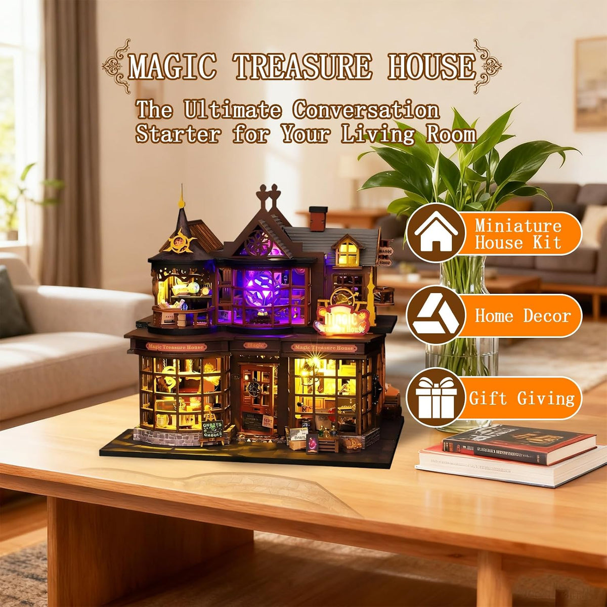 OZJAY Warm Christmas Lodge miniature house kit for adults with LED lights - view 38