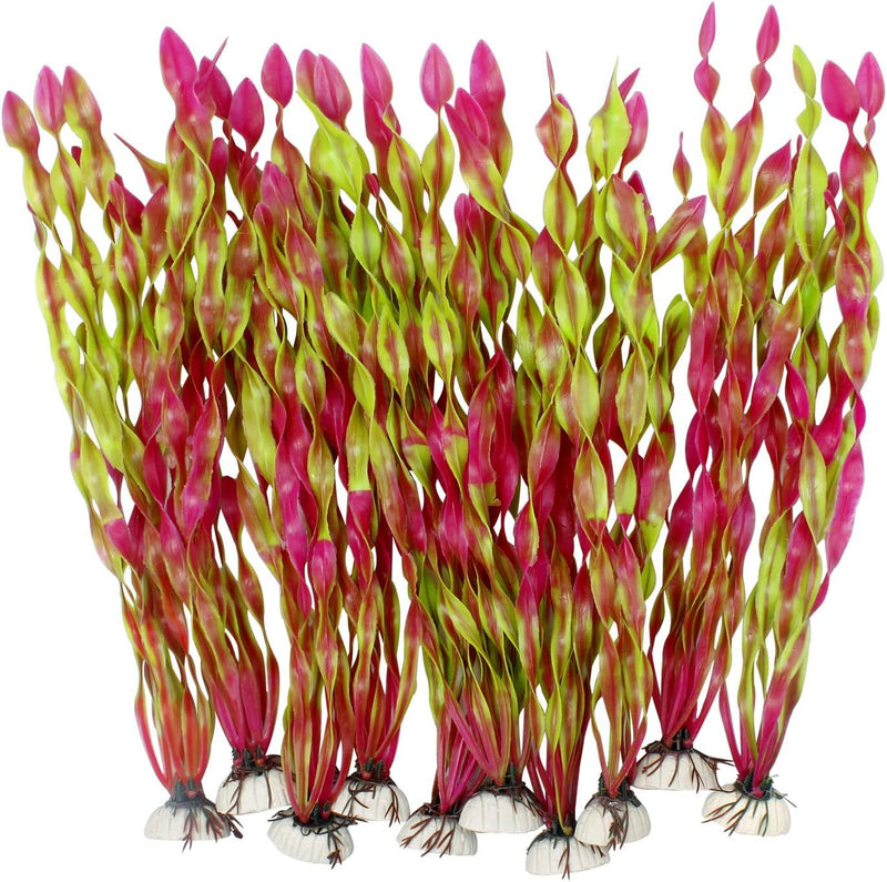 MyLifeUNIT Artificial Seaweed Water Plants for Aquarium - Wine Red