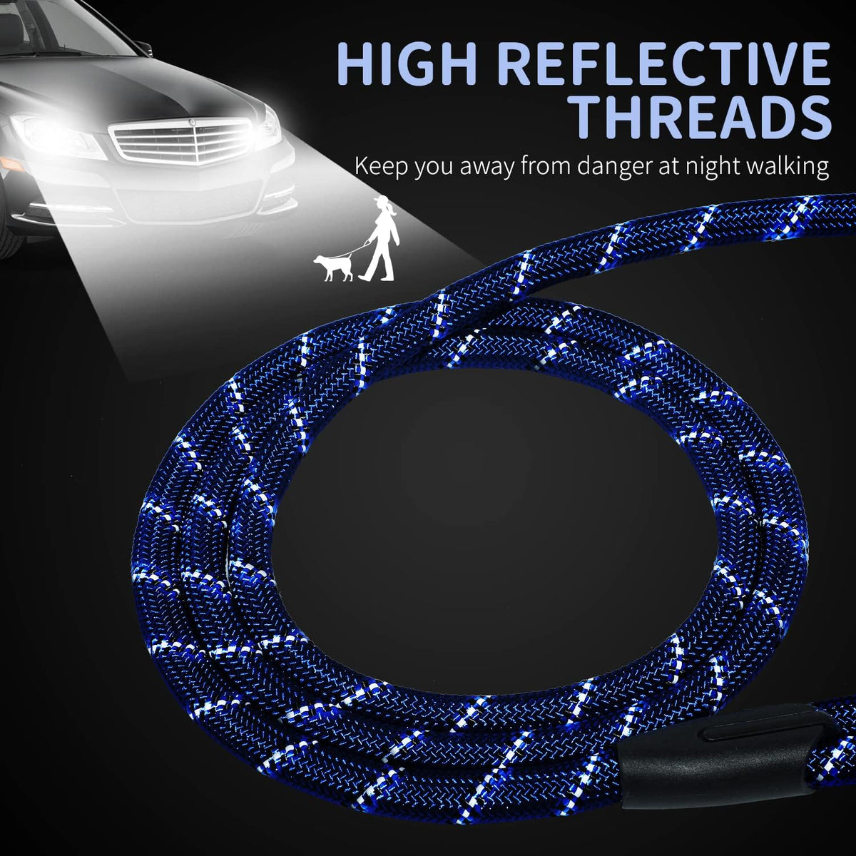 Hi Kiss Dog/Puppy Obedience Recall Training Agility Lead - 30 Feet / U1:Royal Blue-Diam 1/3" - image 3