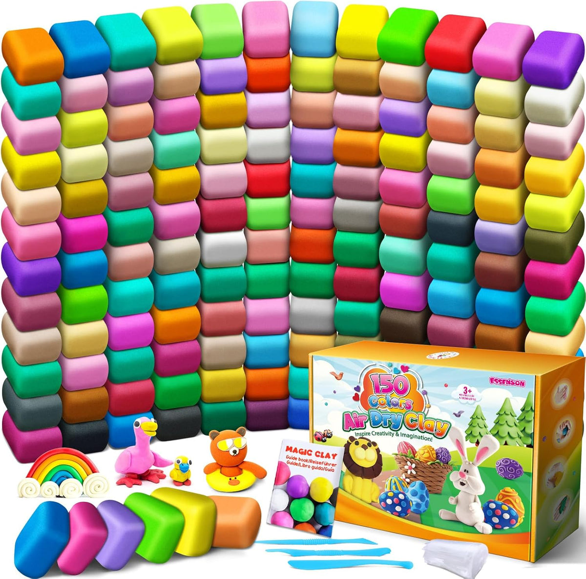 ESSENSON Air Dry Clay 150 Colors, Modeling Clay for Kids – Fun for Kids & Family - 150 Colors