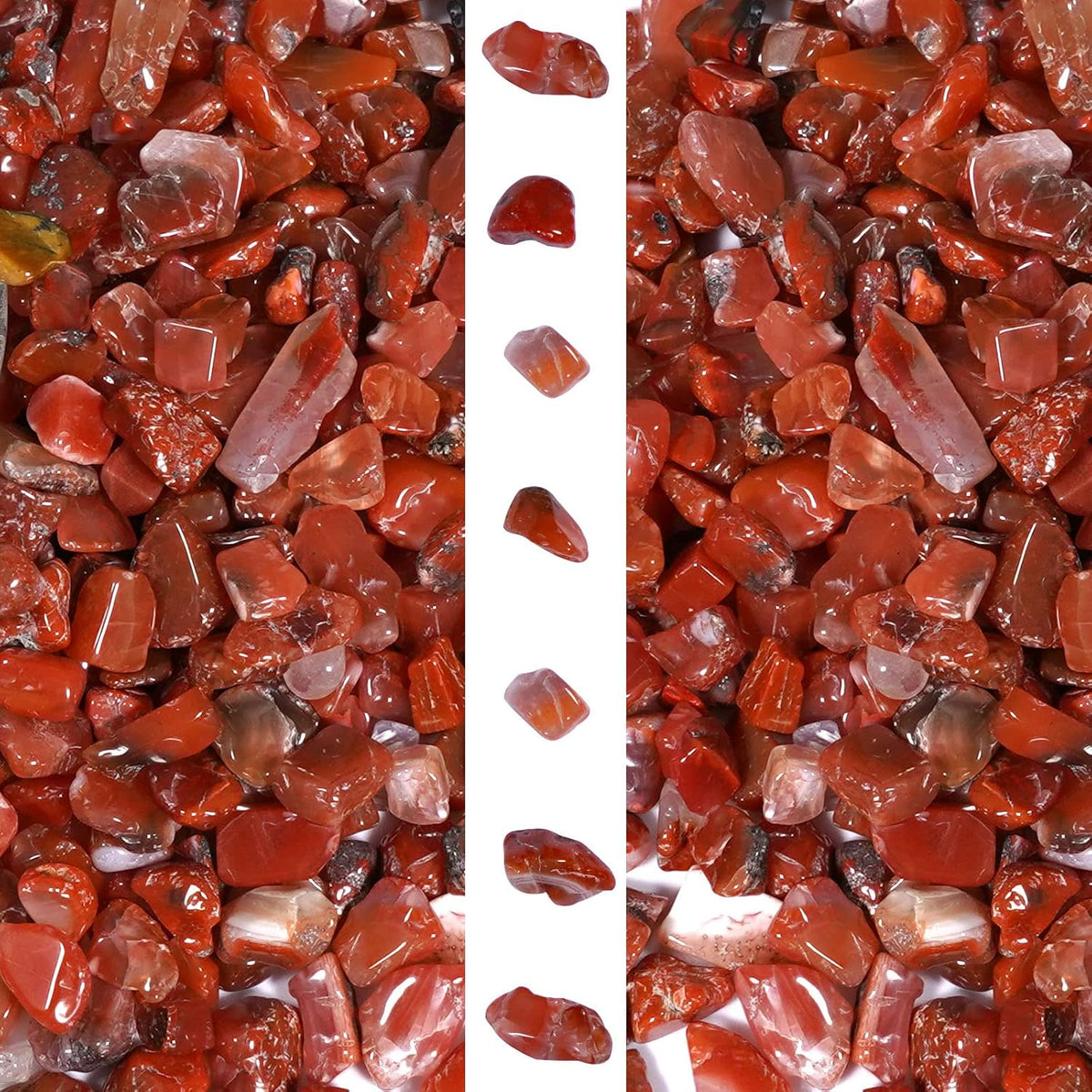 gemshan 2lb Rose Quartz Chips Natural Crushed Crystal Chip Bulk - Carnelian