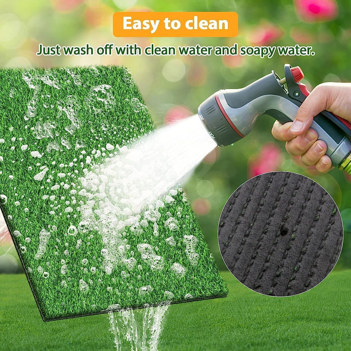 30 x 20 inches 2 Pack Fake Grass Pee for Dogs Artificial Grass Rug - 25.6 x 19.7 Inch (Pack of 2) - image 4