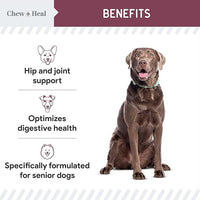 12-in-1 Multivitamin for Senior Dogs - 60 Senior Dog Vitamin and Supplement Soft Chews for Hip and Joint - Advanced Formula with Glucosamine, Omega 3,6,9, Vitamins, Probiotics - Made in The USA