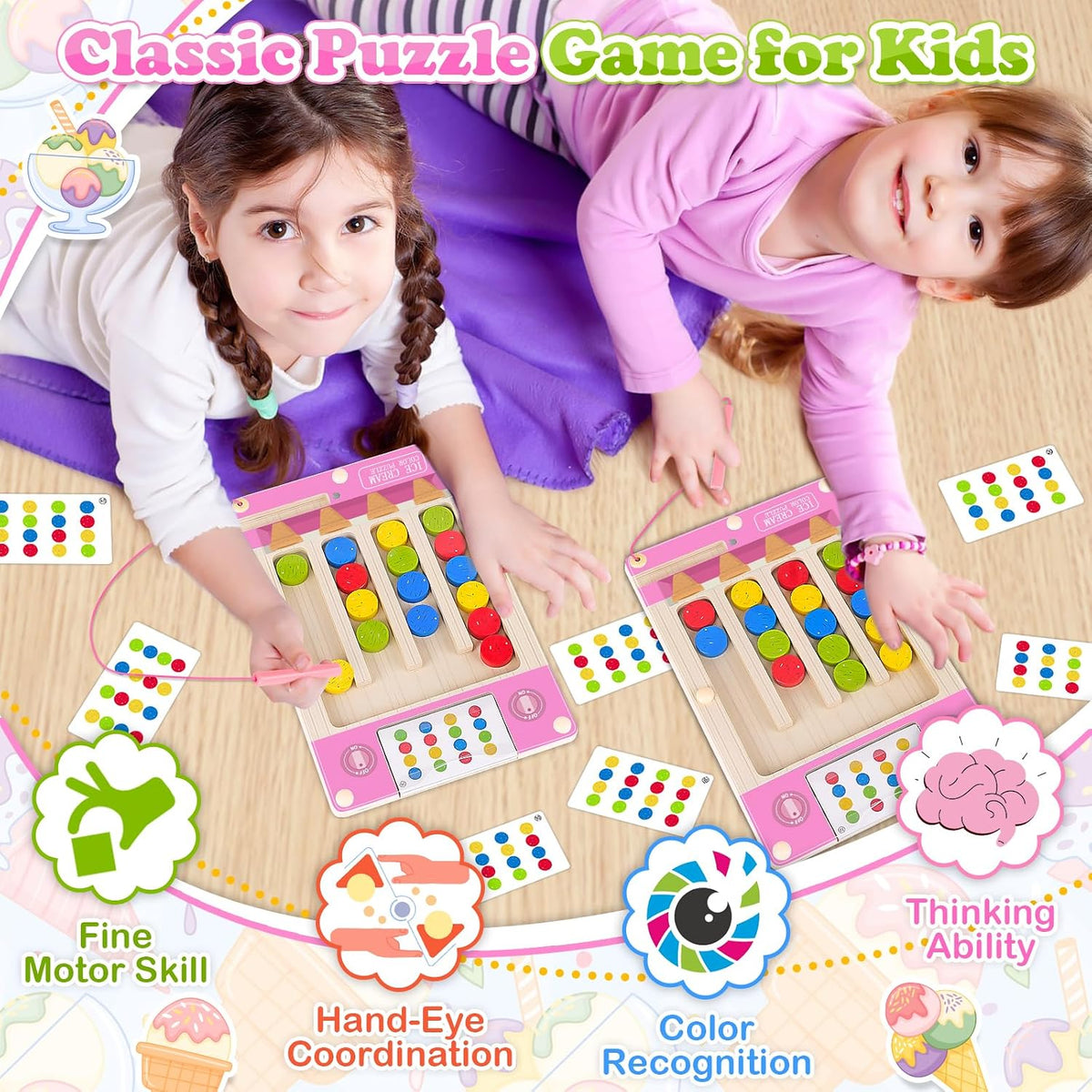 Montessori Toys for 3 4 5 6 Year Old Boys Girl - Pink - image 4