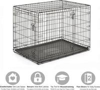 New World by Midwest 42-Inch Single Door Crate, for Large Breeds - Double Door - Black / Large (42"L) - image 3