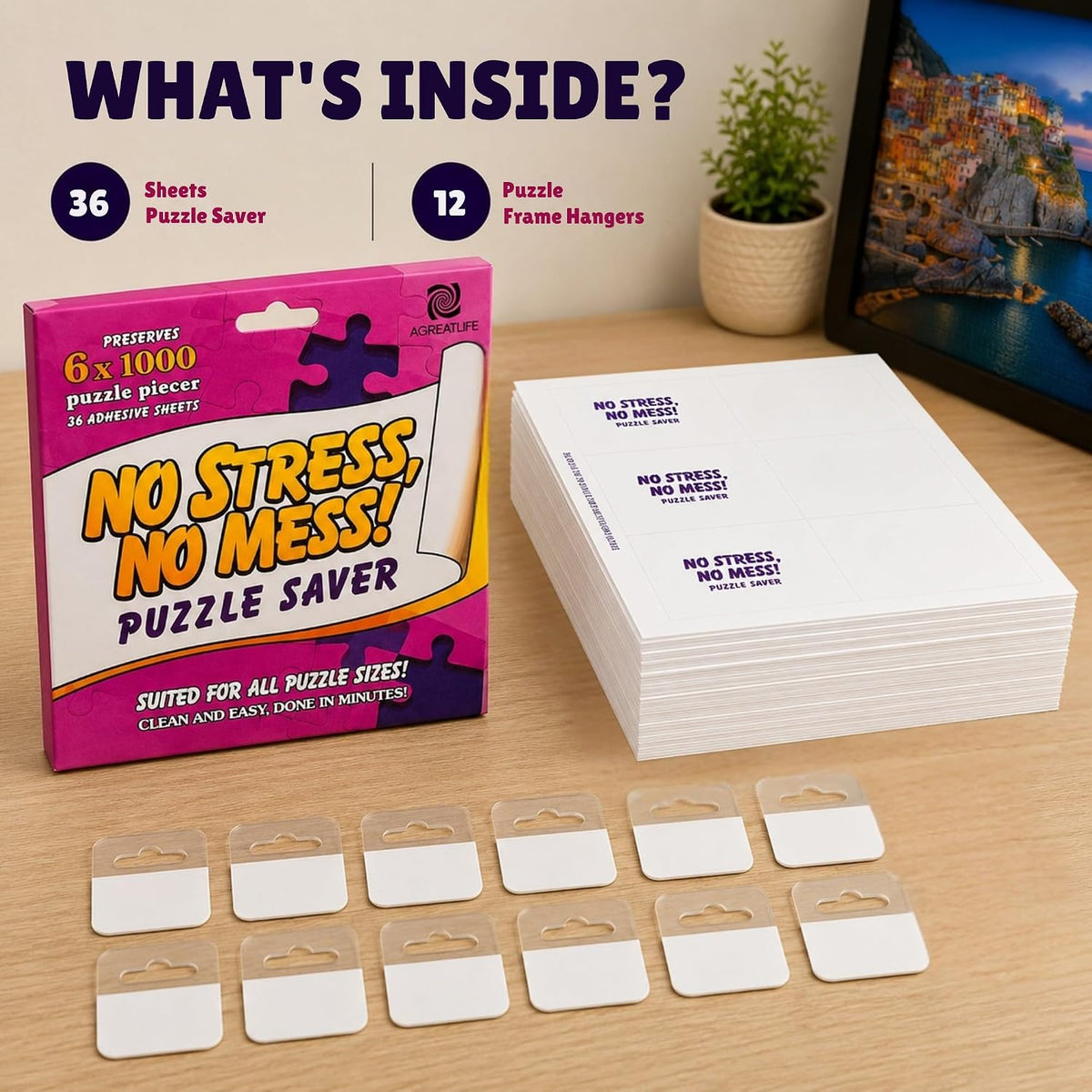 Permanent Adhesive Puzzle Saver Sheets, Preserve 2, No Stress - 36 Sheets - image 3