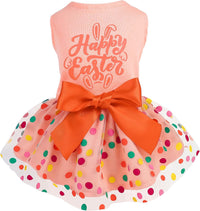 Fitwarm Birthday Girl Dog Tulle Dress - Small / Happy Easter
