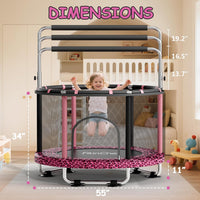 55" Toddler Mini Trampoline for Kids - Leopard - image 4