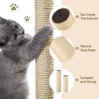 Cat scratching post replacement set with 2 sisal poles, M8 screws and Allen key - view 3