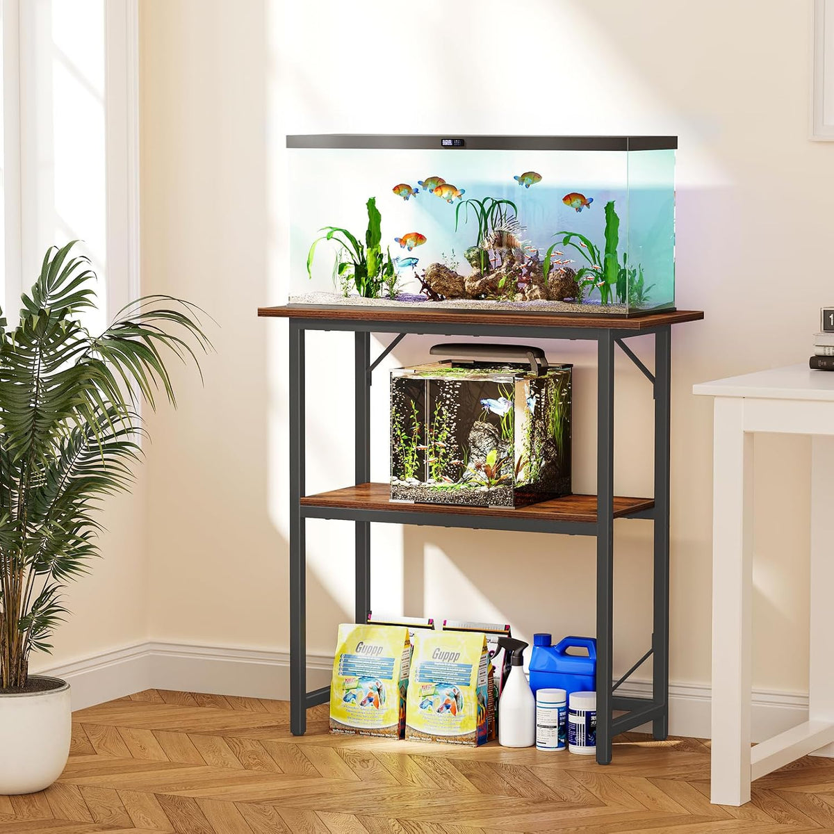 Snughome 10-20 Gallon Fish Tank Stand - Rustic Brown / 30 Gal-2 Tier - image 4