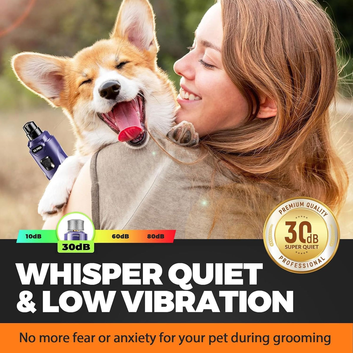Whisper Quiet Dog Nail Grinder Safe & Stress-Free for Sensitive Dogs - Blue - image 2