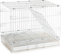 Durable Easy Portable Collapsible Metal Travel or Veterinary Collapsable Parrot Bird Carrier Beaks-Proof Easy Clean Carrier Cage with Stainless Steel Feeder Bowls Natural Wooden Perch