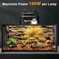 Reptile Heat Lamp Fixture, Dual Light Fixture with Two Switches – Essentials for Reptiles And Amphibians - Heat Lamp+switches - image 2