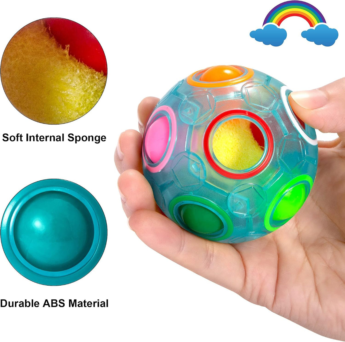 Vdealen Magic Rainbow Puzzle Ball - Blue - image 3