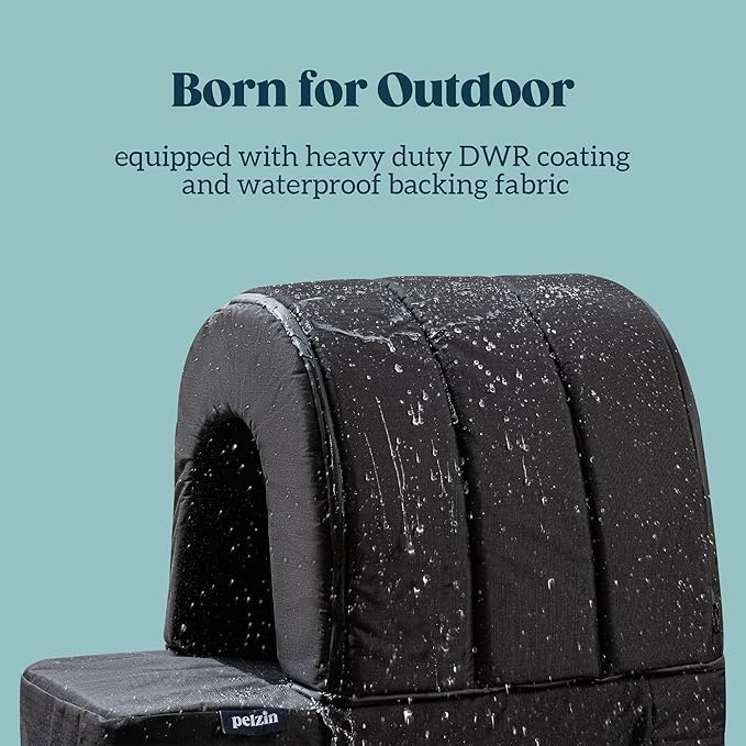 Orthopedic Dog House - Outdoor Waterproof Dog Shelter w/Porch - Indoor Pet House w/Egg-Crate Foam - Cooling - Machine Washable - Ideal for Medium Breeds & Fits 30-Inch Crate - 29"x18"