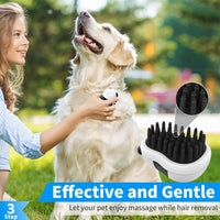 3-in-1 Dog Grooming Brush - Blue Blue White - image 4