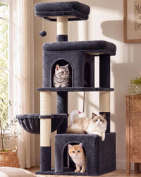 Globlazer Extra Tall Cat Tree Tower for Indoor Cats, F76 - Dark Grey / 54 inch