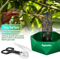 Hookable chameleon feeding bowl with mesh, hanging chain and tongs - view 4