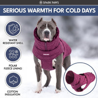 Spark Paws Quilted Dog Winter Coat - Magenta / Large - image 2