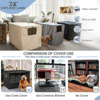 Explore Land Dog Crate Cover - Black / 42.0"L x 28.0"W x 30.0"H - image 2