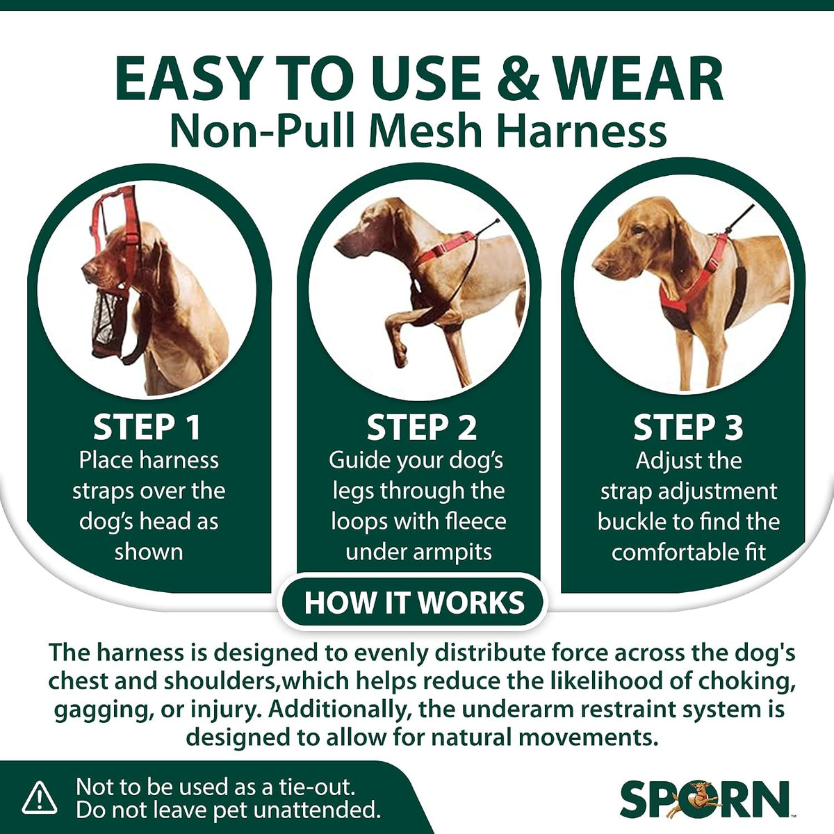 Sporn No Pull Dog Harness - Large/X-Large / Black - image 4