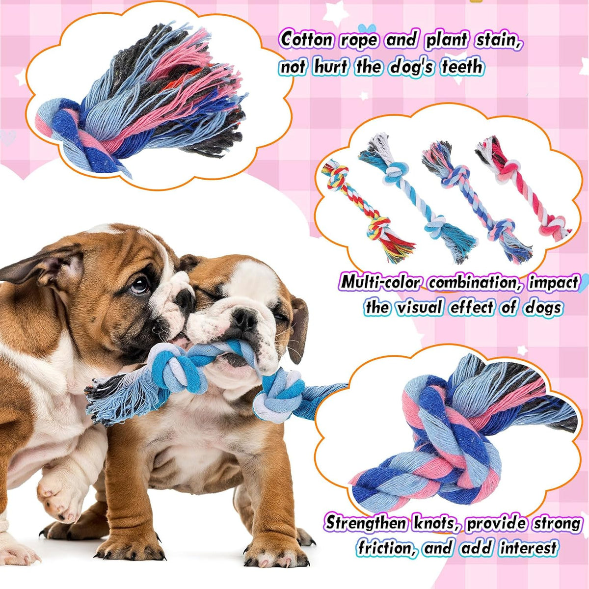 Paterr 12 Pcs Cotton Rope Toys for Small Dogs Puppy Teething – Essentials for Dogs - image 3