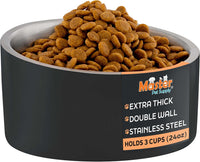 Master Pet Supply Stainless Steel Slanted Dog Cat Food Bowl 24 oz - Black Velvet / 3 Cups (24 oz)