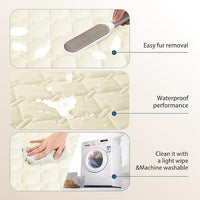 gogobunny 100% Double-Sided Waterproof Dog Bed Cover Pet Blanket Sofa Couch Furniture Protector for Puppy Large Dog Cat, Reversible (30x80 Inch (Pack of 1), Dark Cream/Light Cream)