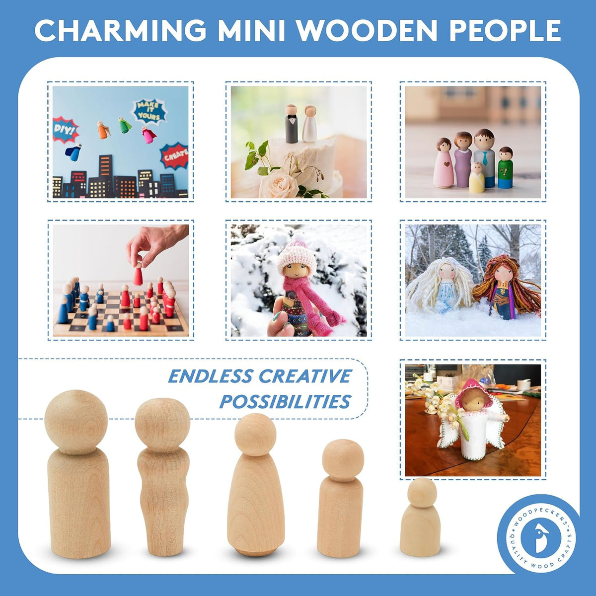 Woodpeckers Wood Peg People Set - Complete Family Set - 40 Pieces - image 3