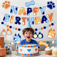 Halloween Birthday Banner - Blue & Orange / Dog - image 4
