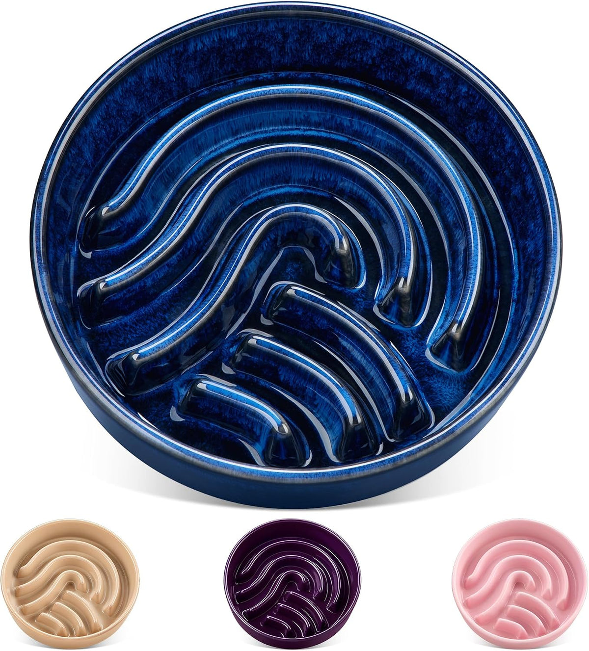vancasso Slow Feeder Dog Bowl - Blue / 3 Cups