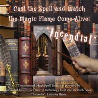 Dolphin Island DIY book nook kit built as a magic library with flame effect - view 3
