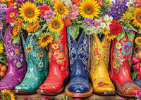 1000 Piece Jigsaw Puzzle, French Riviera Flower Market - Flower Boots